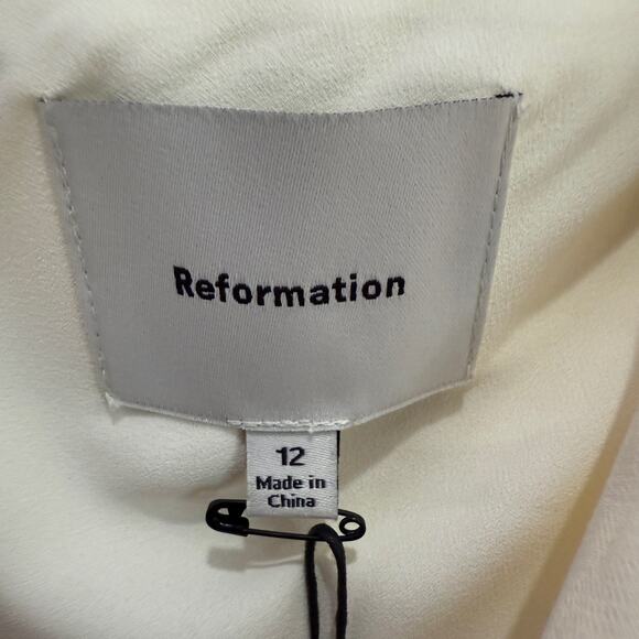 Reformation Suki Sleeveless Scoop-Neck Ruffle-Hem Midi Dress size US  12 - Picture 7 of 8